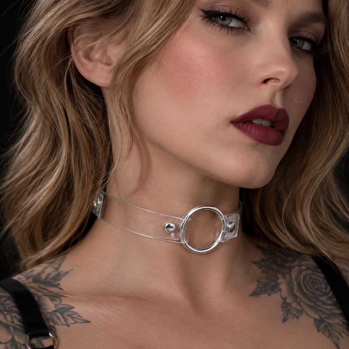 Classic Clear O-Ring Collar – Transparent PVC Choker with Silver Hardware