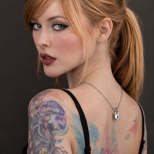 O-Ring Heart Lock Collar | BDSM Heart Lock Statement Collar