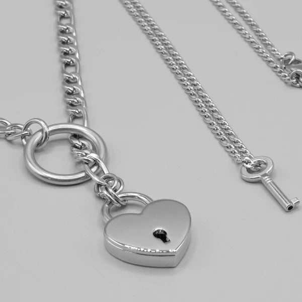 7mm Figaro Chain O-Ring Slip Choker – Adjustable Sliding BDSM Collar