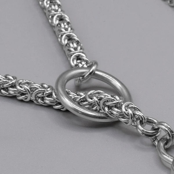 6mm Chainmail O-Ring Slip Choker – Adjustable BDSM Collar Necklace