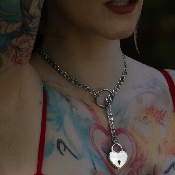 5mm Foxtail Chain O-Ring Slip Choker – Adjustable BDSM Collar Necklace