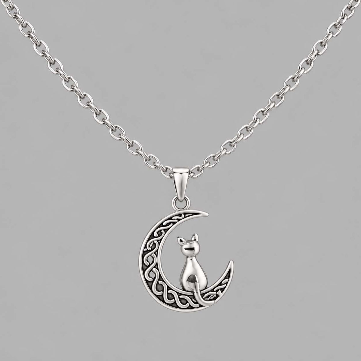 Celtic Kitten Moon O-Ring Collar | Witchy Gothic BDSM Chain Collar