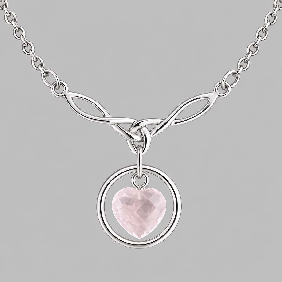 Celtic Knot Faux Opal Heart Submissive Day Collar | Gothic BDSM Collar