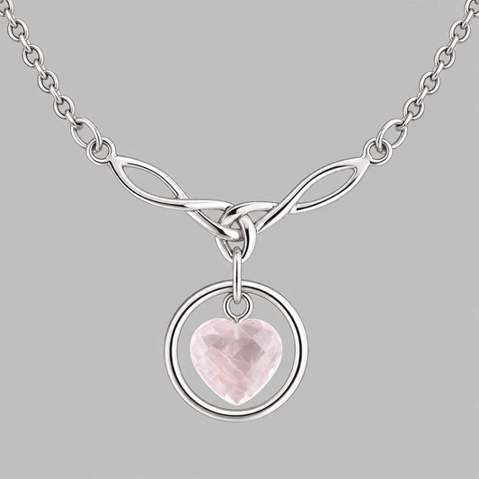 Celtic Knot Faux Opal Heart Submissive Day Collar | Gothic BDSM Collar
