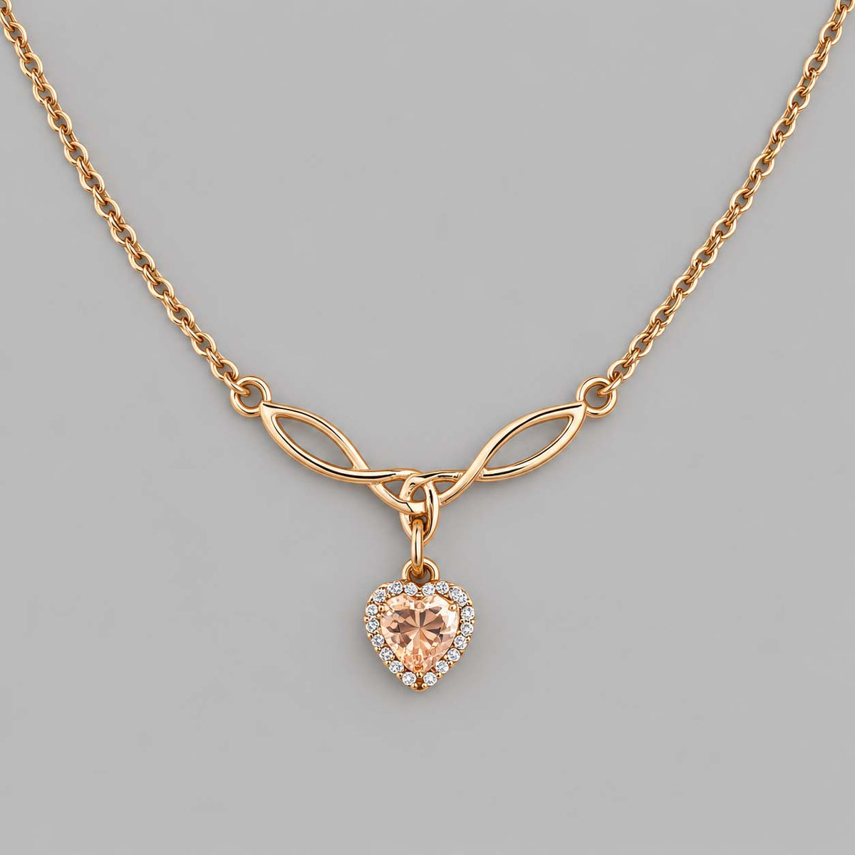 Claimed in Devotion Citrine Heart Celtic Day Collar | Discreet Submissive BDSM Necklace