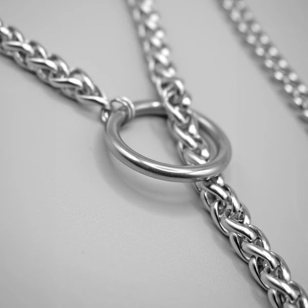 Figaro Chain O-Ring Slip Choker - 12mm | Adjustable BDSM Chain Collar