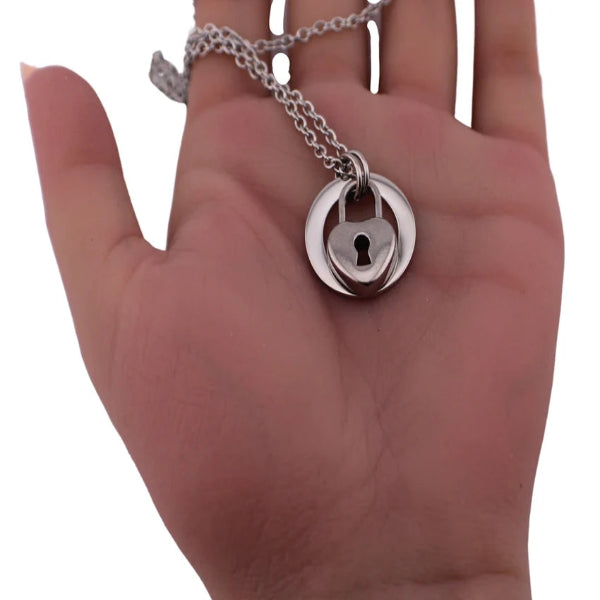 O-Ring Heart Lock Collar | BDSM Heart Lock Statement Collar