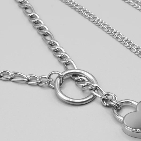 7mm Figaro Chain O-Ring Slip Choker – Adjustable Sliding BDSM Collar