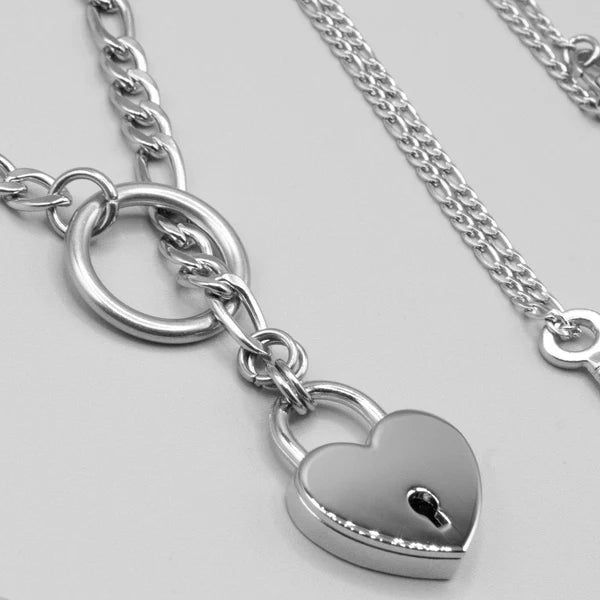 7mm Figaro Chain O-Ring Slip Choker – Adjustable Sliding BDSM Collar