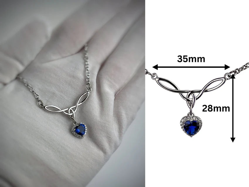Sterling Silver Blue Sapphire CZ Heart Collar | Elegant BDSM Heart Collar